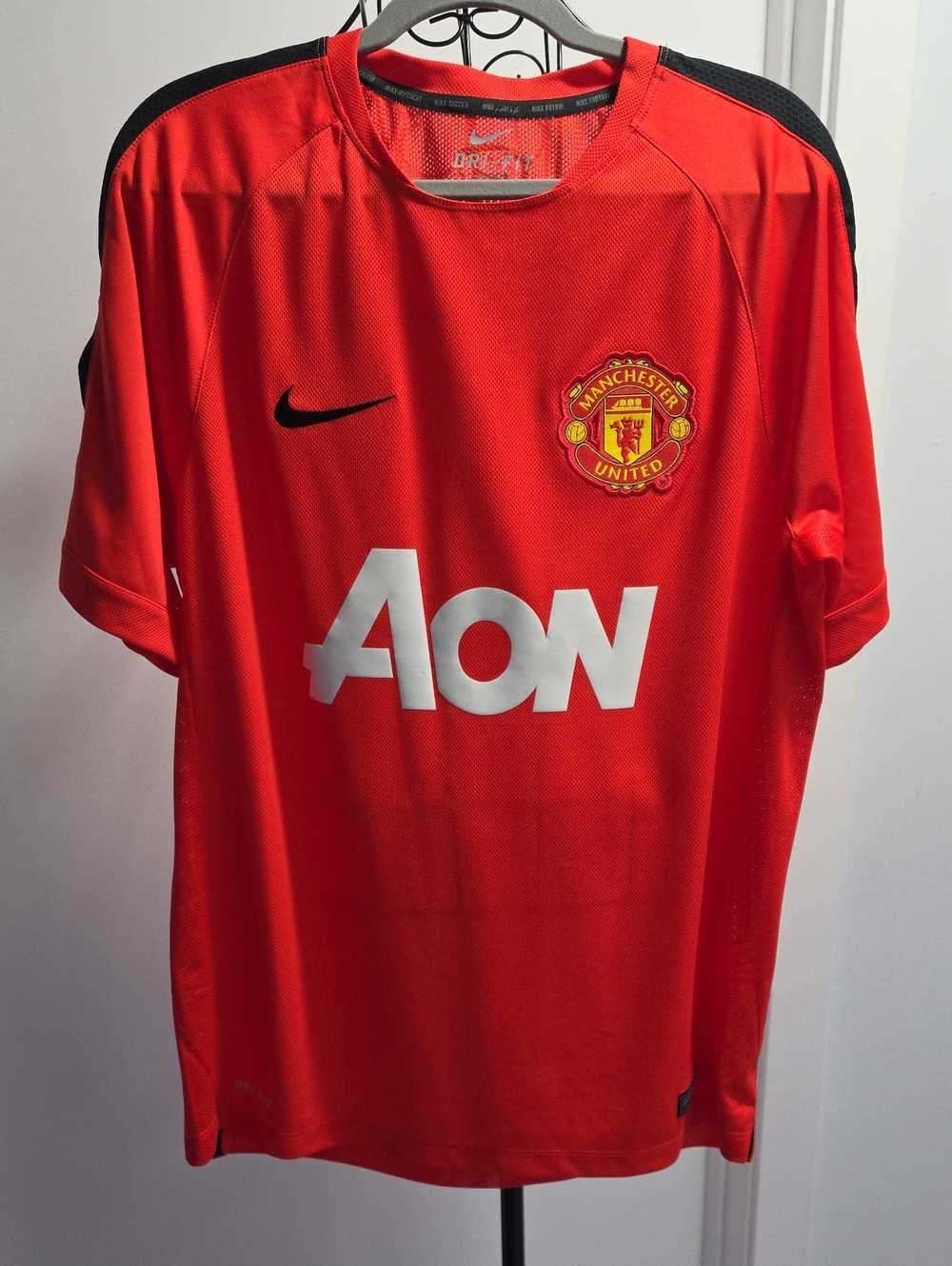 Nike Red Manchester United Football Jersey with Black Details